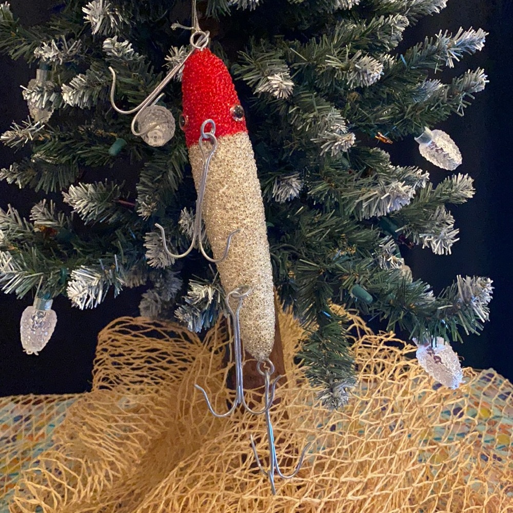 Styrofoam fishing lure ornament